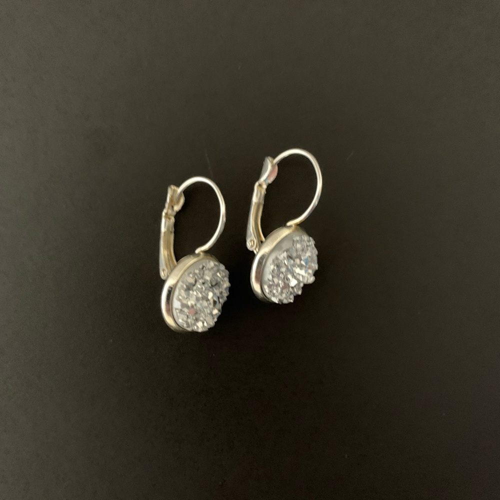 Faux Druzy Leverback Earrings 12mm